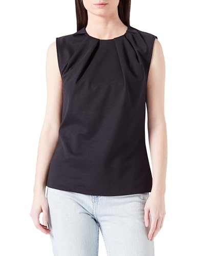 s.Oliver Black Label Damen 2140832 Tanktop mit Satindetail, schwarz 9999, 44 von s.Oliver BLACK LABEL