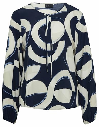 s.Oliver Black Label Damen 2159657 Bluse Langarm AOP, Navy, 42 von s.Oliver BLACK LABEL