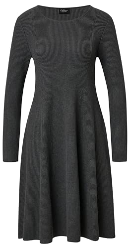 s.Oliver Schwarz LABEL Damen 2170613 Strickkleid, Grey/Black, 38 von s.Oliver BLACK LABEL