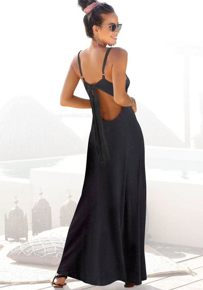 s.Oliver Maxikleid mit tiefem Rückenausschnitt, Sommerkleid, Strandkleid, Basic von s.Oliver