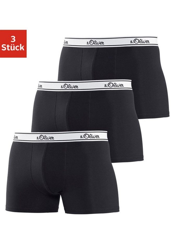 s.Oliver Boxer Boxershorts für Herren (Packung, 3-St) mit weißem Webbund von s.Oliver