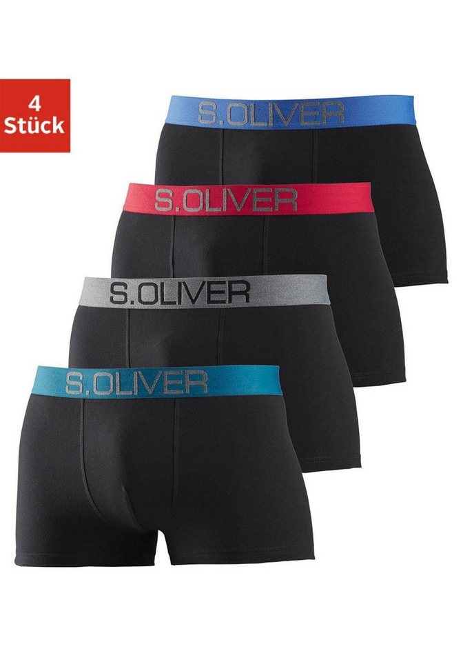 s.Oliver Boxer Boxershorts für Herren (Packung, 4-St) mit kontrastfarbenem Webbund von s.Oliver