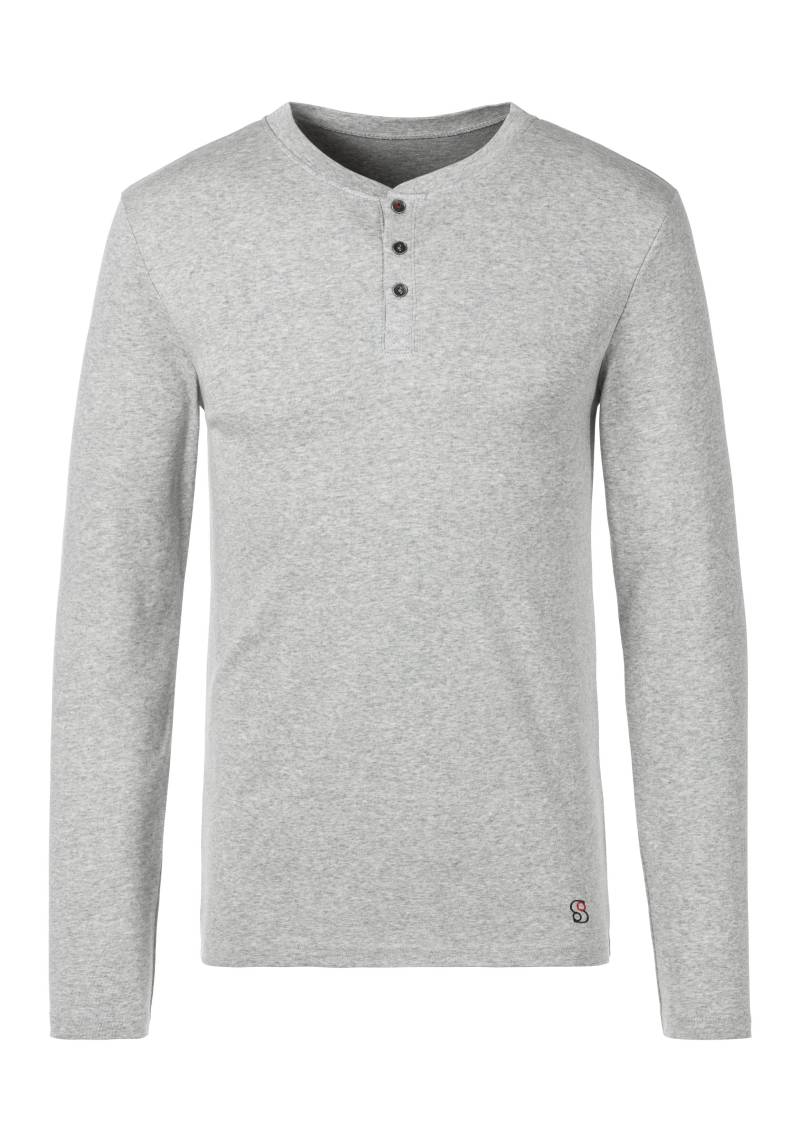 s.Oliver s.Oliver Langarmshirt Rippe grau meliert - Gr. - L von s.Oliver Dessous, Wäsche & Bademode