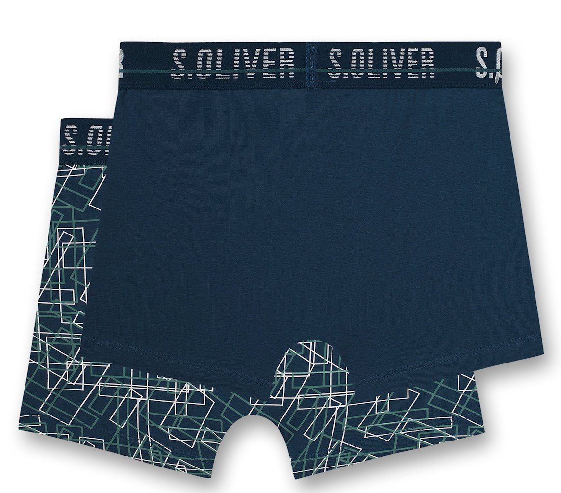 s.Oliver Junior Boxershorts s.Oliver Jungen 2er Pack Boxershorts Shorts blau + gemustert (Set, 2-St) von s.Oliver Junior