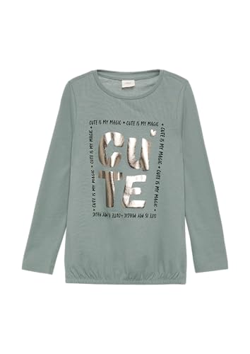 s.Oliver Langarmshirt mit Foil-Print und Gummibund blassblau 116/122 von s.Oliver