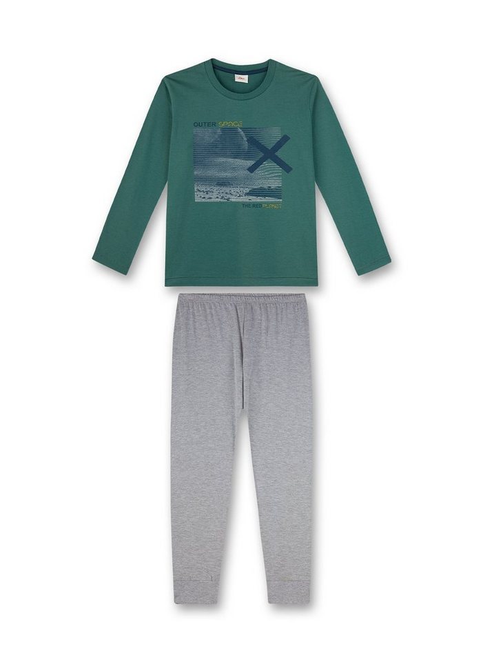 s.Oliver Junior Pyjama s.Oliver Jungen Schlafanzug Pyjama lang Outer Space grün grau (2 tlg) von s.Oliver Junior