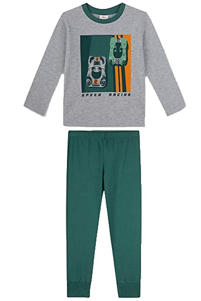 s.Oliver Junior Pyjama s.Oliver Jungen Schlafanzug Pyjama lang Speed racing grau grün (2 tlg) von s.Oliver Junior