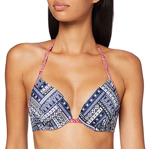 s.Oliver RED LABEL Beachwear LM Damen Cocina Bikini, blau-rot Bedruckt, 36 B von s.Oliver