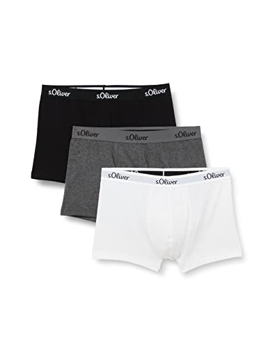 s.Oliver RED LABEL Bodywear LM Herren S.oliver Basic 3x Boxershorts, Grau Schwarz Weiß, L EU von s.Oliver RED LABEL Bodywear LM