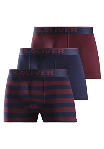 s.Oliver RED LABEL Bodywear LM Herren GH-35B_LS Boxershorts, Bordeaux/Navy, passend (3er Pack) von s.Oliver RED LABEL Bodywear LM