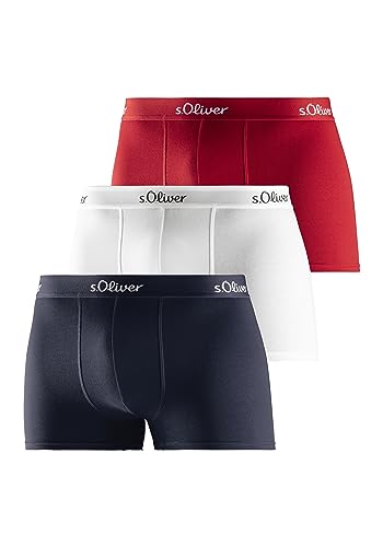 s.Oliver Herren Jh-34b_ls_1 Boxershorts, rot blau weiß, XL (3er Pack) von s.Oliver