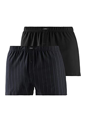 s.Oliver Herren Boxer Nade Boxershorts, schwarz blau, passend von s.Oliver