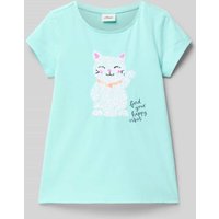 s.Oliver RED LABEL A-Linie T-Shirt aus reiner Baumwolle in Aqua, Größe 128 von s.Oliver RED LABEL