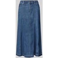 s.Oliver RED LABEL Ausgestellter Midi-Rock aus Denim mit ausgefranstem Saum Modell 'SKIRT' in Jeansblau, Größe 44 von s.Oliver RED LABEL