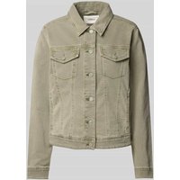 s.Oliver RED LABEL Boxy Fit Jeansjacke aus Baumwoll-Mix mit Brustpattentaschen in Khaki, Größe 40 s.Oliver RED LABEL Boxy Fit Jeansjacke aus Baumwoll-Mix mit Brustpattentaschen in Khaki, Größe 40 von s.Oliver RED LABEL