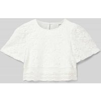 s.Oliver RED LABEL Boxy Fit Kurzarmbluse mit Viskose-Futter und Lochstickmuster in Offwhite, Größe 158 s.Oliver RED LABEL Boxy Fit Kurzarmbluse mit Viskose-Futter und Lochstickmuster in Offwhite, Größe 158 von s.Oliver RED LABEL