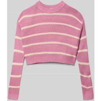 s.Oliver RED LABEL Boxy Fit Strickpullover mit Streifenmuster in Pink, Größe 170 von s.Oliver RED LABEL