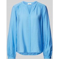 s.Oliver RED LABEL Comfort Fit Langarmbluse mit Allover-Muster in Blau, Größe 40 von s.Oliver RED LABEL