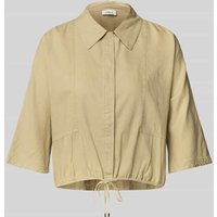 s.Oliver RED LABEL Cropped Bluse aus Leinen-Viskose-Mix in Sand, Größe 40 von s.Oliver RED LABEL