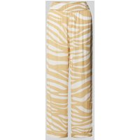 s.Oliver RED LABEL Flared Stoffhose mit Allover-Muster in Beige, Größe 42 von s.Oliver RED LABEL