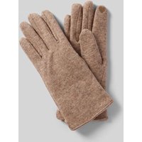 s.Oliver RED LABEL Handschuhe aus Woll-Mix mit Touchscreen-Kompatibilität in Beige, Größe L von s.Oliver RED LABEL