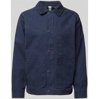 s.Oliver RED LABEL Regular Fit Canvas-Jacke mit Cordkragen in Dunkelblau, Größe XXL von s.Oliver RED LABEL