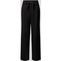 s.Oliver RED LABEL Hose in unifarbenem Design mit Bindegürtel in Black, Größe 38 von s.Oliver RED LABEL