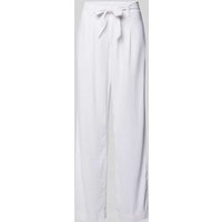 s.Oliver RED LABEL Hose in unifarbenem Design mit Bindegürtel in Weiss, Größe 44 von s.Oliver RED LABEL