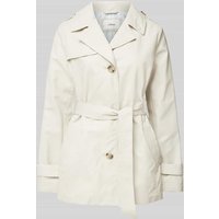 s.Oliver RED LABEL Kurzer Trenchcoat mit Bindegürtel in Offwhite, Größe 48 von s.Oliver RED LABEL