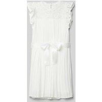 s.Oliver RED LABEL Leicht ausgestelltes Plissee-Kleid aus Chiffon mit Spitzenbesatz in Offwhite, Größe 152 s.Oliver RED LABEL Leicht ausgestelltes Plissee-Kleid aus Chiffon mit Spitzenbesatz in Offwhite, Größe 152 von s.Oliver RED LABEL