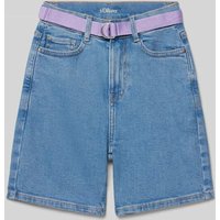 s.Oliver RED LABEL Loose Fit Jeansshorts im 5-Pocket-Design in Blau, Größe 176 von s.Oliver RED LABEL