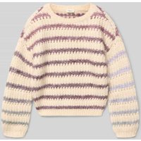 s.Oliver RED LABEL Loose Fit Strickpullover mit Allover-Muster in Ecru, Größe 158 von s.Oliver RED LABEL