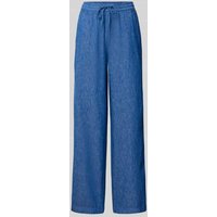 s.Oliver RED LABEL Loose Fit Weite Hose aus Leinen-Mix in Denim-Optik in Jeansblau Melange, Größe 42 von s.Oliver RED LABEL