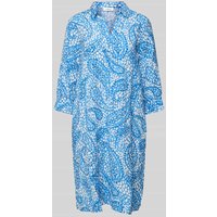 s.Oliver RED LABEL Oversized Hemdblusenkleid mit Eingrifftaschen in Blau, Größe 42 von s.Oliver RED LABEL