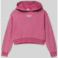 s.Oliver RED LABEL Oversized Hoodie aus Baumwoll-Mix in Fuchsia, Größe 158 von s.Oliver RED LABEL