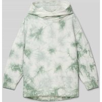 s.Oliver RED LABEL Oversized Hoodie aus reiner Baumwolle in Batik-Optik in Lind, Größe 134 von s.Oliver RED LABEL