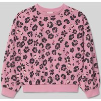 s.Oliver RED LABEL Oversized Sweatshirt aus Baumwoll-Mix in Fuchsia, Größe 140 von s.Oliver RED LABEL