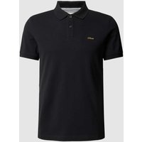 s.Oliver RED LABEL Poloshirt mit Label-Stitching in Black, Größe L von s.Oliver RED LABEL