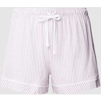 s.Oliver RED LABEL Pyjama-Shorts aus Baumwoll-Viskose-Mix mit Streifenmuster in Bordeaux, Größe 36-38 von s.Oliver RED LABEL