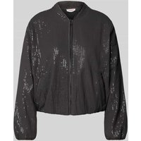 s.Oliver RED LABEL Regular Fit Bomberjacke Paillettenbesatz in Anthrazit, Größe 40 von s.Oliver RED LABEL
