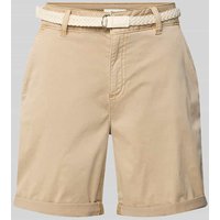 s.Oliver RED LABEL Regular Fit Chinoshorts mit geflochtenem Gürtel in Beige, Größe 38 von s.Oliver RED LABEL