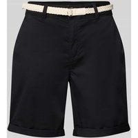 s.Oliver RED LABEL Regular Fit Chinoshorts mit geflochtenem Gürtel in Black, Größe 36 von s.Oliver RED LABEL