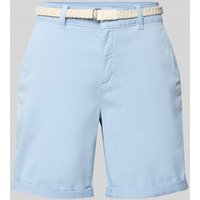 s.Oliver RED LABEL Regular Fit Chinoshorts mit geflochtenem Gürtel in Blau, Größe 40 von s.Oliver RED LABEL