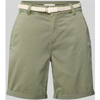 s.Oliver RED LABEL Regular Fit Chinoshorts mit geflochtenem Gürtel in Khaki, Größe 46 von s.Oliver RED LABEL