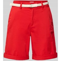 s.Oliver RED LABEL Regular Fit Chinoshorts mit geflochtenem Gürtel in Rot, Größe 40 von s.Oliver RED LABEL