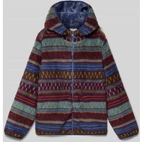 s.Oliver RED LABEL Regular Fit Fleecejacke mit Kapze in Bordeaux, Größe 92 von s.Oliver RED LABEL