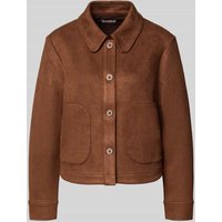 s.Oliver RED LABEL Regular Fit Hemdjacke mit Umlegekragen in Camel, Größe 40 von s.Oliver RED LABEL