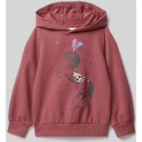 s.Oliver RED LABEL Regular Fit Hoodie aus Baumwoll-Mix in Fuchsia, Größe 140 von s.Oliver RED LABEL