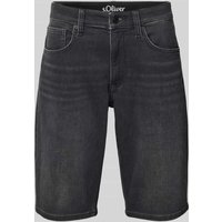 s.Oliver RED LABEL Regular Fit Jeansshorts im 5-Pocket-Design in Black, Größe 30 von s.Oliver RED LABEL