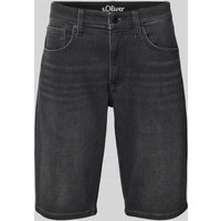 s.Oliver RED LABEL Regular Fit Jeansshorts im 5-Pocket-Design in Black, Größe 36 von s.Oliver RED LABEL